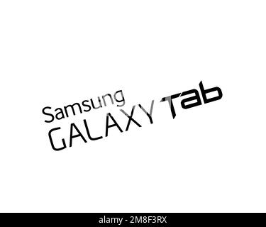 Samsung Galaxy Tab Pro 10. 1, logo pivoté, arrière-plan blanc Banque D'Images