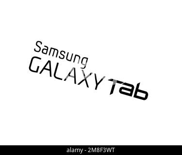 Samsung Galaxy Tab 7. 0, logo pivoté, arrière-plan blanc B Banque D'Images