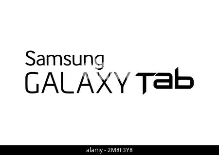 Samsung Galaxy Tab Pro 10. 1, logo, fond blanc Banque D'Images