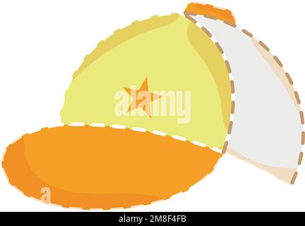 Esquisse de chapeau de tennis de couleur isolée Vector Illustration de Vecteur