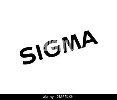 Sigma Corporation, logo pivoté, fond blanc Banque D'Images