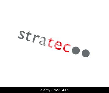 Stratec Biomedical Systems, logo pivoté, fond blanc B Banque D'Images