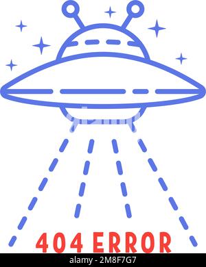 simple 404 erreur avec ovni linéaire Illustration de Vecteur