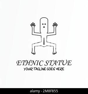 Statue ethnique simple avec art de ligne image graphique icône logo design abstrait concept vecteur stock. Peut être utilisé comme symbole lié à l'art ou au motif Illustration de Vecteur