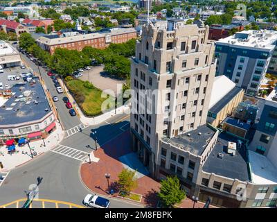 Granite Trust Company est un bâtiment commercial historique de style Art déco situé au 1400 Hancock Street à Quincy, Massachusetts ma, États-Unis. Banque D'Images