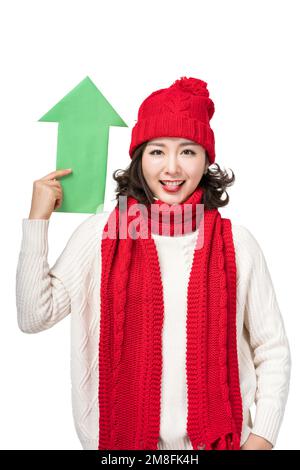 Une jeune femme dans le chapeau rouge Banque D'Images