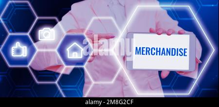 Inspiration montrant la marchandise des affiches. Aperçu de l'entreprise les marchandises ou les marchandises qui sont achetées et vendues dans l'entreprise Banque D'Images