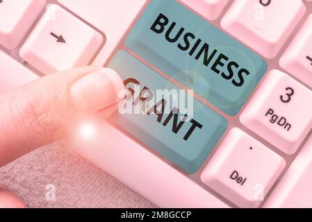 Légende conceptuelle subvention d'entreprise. Aperçu de l'entreprise les stratégies de travail permettent d'atteindre les objectifs Banque D'Images