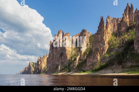 Parc national des piliers de Lena à Yakutia, Russie, patrimoine mondial de l'UNESCO Banque D'Images