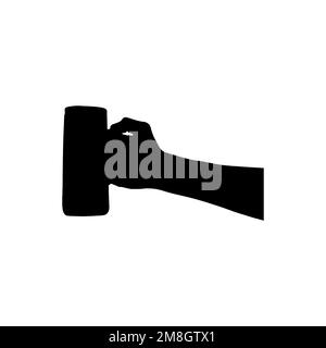 Icône bière à la main. Bar à bière de style simple, grand symbole d'arrière-plan représentant une affiche. Élément de conception du logo de la marque de bière. Impression de t-shirts à bière. Vecteur pour autocollant. Illustration de Vecteur