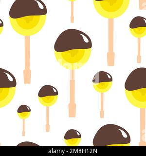 Tranche de banane dans un motif chocolat sans couture Illustration de Vecteur