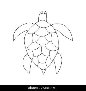 Illustration d'une tortue à natures antivectorielles Illustration de Vecteur