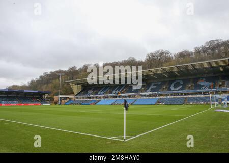 Vue générale de l'intérieur d'Adams Park, domicile de Wycombe Wanderers avant le match Sky Bet League 1 Wycombe Wanderers contre Sheffield mercredi à Adams Park, High Wycombe, Royaume-Uni, 14th janvier 2023 (photo de Gareth Evans/News Images) Banque D'Images