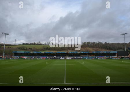 High Wycombe, Royaume-Uni. 14th janvier 2023. Vue générale à l'intérieur d'Adams Park, domicile de Wycombe Wanderers devant le Sky Bet League 1 Match Wycombe Wanderers contre Sheffield mercredi à Adams Park, High Wycombe, Royaume-Uni, 14th janvier 2023 (photo de Gareth Evans/News Images) à High Wycombe, Royaume-Uni le 1/14/2023. (Photo de Gareth Evans/News Images/Sipa USA) Credit: SIPA USA/Alay Live News Banque D'Images