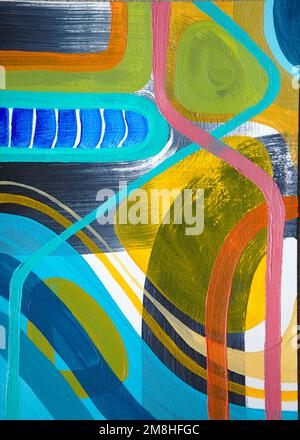 ensemble de 3 tableaux abstraits colorés inspirés de la musique Banque D'Images