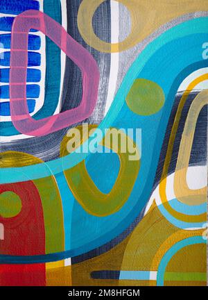 ensemble de 3 tableaux abstraits colorés inspirés de la musique Banque D'Images