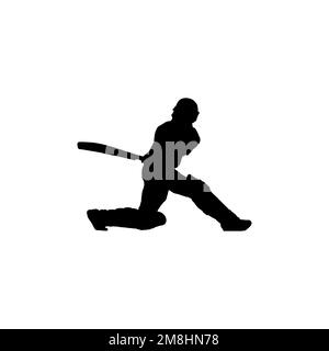 Icône joueur de cricket. Symbole d'arrière-plan d'affiche de tournoi de cricket de style simple. Élément de conception du logo de la marque joueur de cricket. T-shirt joueur de cricket printi Illustration de Vecteur