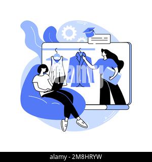 Avant la conférence, des illustrations vectorielles de dessins animés isolées. Des adolescents souriants qui parlent avant la conférence, s'amuser à l'université, processus éducatif, mod Illustration de Vecteur