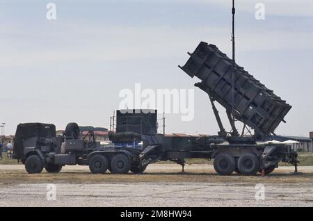 Des batteries de missiles antiaériens Patriot de l'armée néerlandaise ont été déployées dans le sud de l'Italie au cours des exercices de l'OTAN Banque D'Images