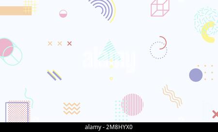 Pastel ton Memphis blog bannière modèle vecteur Illustration de Vecteur