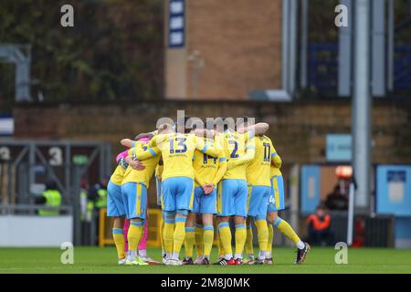 Les joueurs de Sheffield Wednesday forment un petit pas avant le match de Sky Bet League 1 Wycombe Wanderers vs Sheffield Wednesday à Adams Park, High Wycombe, Royaume-Uni, 14th janvier 2023 (photo de Gareth Evans/News Images) Banque D'Images