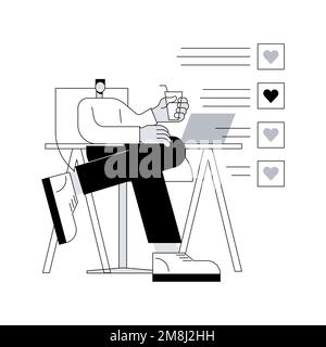 Illustration du vecteur de concept abstrait de la liste de souhaits. Liste de souhaits d'achat en ligne, site Web de commerce électronique, ajouter à la collection personnalisée, compte d'utilisateur, produit dans Illustration de Vecteur