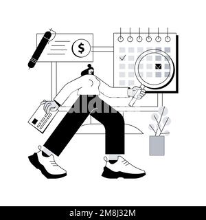 Illustration du vecteur de concept abstrait des conditions de paiement. Paiements contractuels pratiques, conditions de facturation, conditions de vente complètes, flux de trésorerie, carte de crédit, e Illustration de Vecteur