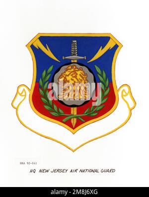 Insigne approuvé de la Garde nationale aérienne du New Jersey. Pays : inconnu Banque D'Images