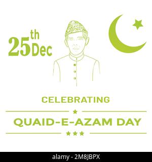 25 décembre, jour de quaid e azam, fondateur du pakistan Illustration de Vecteur