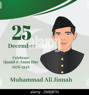 25 décembre quaid e azam post design Illustration de Vecteur