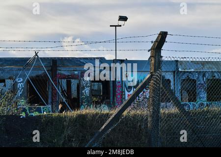 Edinburgh, Écosse, Royaume-Uni, 13 janvier 2023. Région abandonnée au large de l'Esplanade Marine. credit sst/alamy nouvelles en direct Banque D'Images