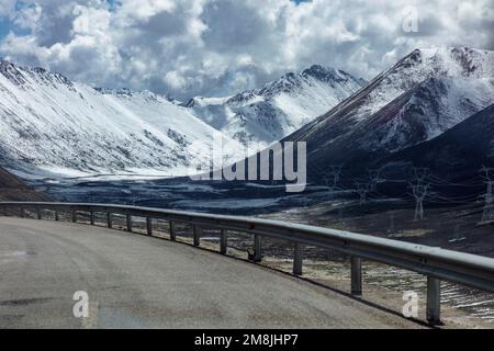 Tibet paysage route Banque D'Images