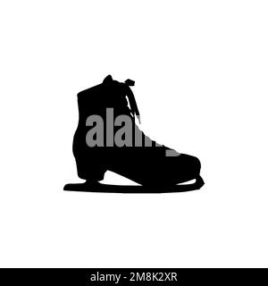 Icône du patin à glace. Affiche d'arrière-plan de style simple pour le patinage en hiver. Élément de design du logo de la marque ICE. Impression de t-shirts à motif patins à glace. Illustration de Vecteur