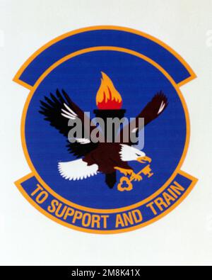 Patch conçu et tiré à LA BASE DE LA FORCE AÉRIENNE DE MAXWELL, ALABAMA, États-Unis - EMBLÈMES ORGANISATIONNELS de LA FORCE AÉRIENNE - 1995...58th Escadron de soutien logistique - Date exacte prise de vue inconnue. Agence de recherche historique de la Force aérienne, 95-246. Pays : inconnu Banque D'Images