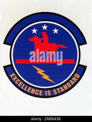 Patch conçu et tiré à LA BASE DE LA FORCE AÉRIENNE DE MAXWELL, ALABAMA, États-Unis - EMBLÈMES ORGANISATIONNELS de LA FORCE AÉRIENNE - 1995...66th Mission support Squadron - Date exacte tourné inconnue. Agence de recherche historique de la Force aérienne, 95-250. Pays : inconnu Banque D'Images