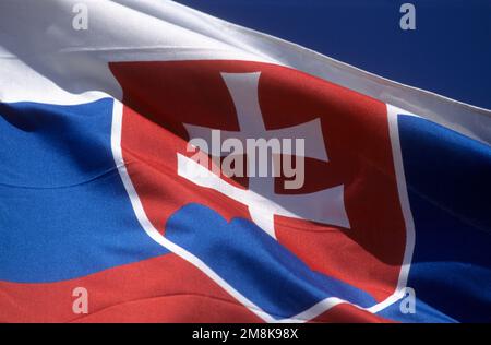 Drapeau national de la Slovaquie. Banque D'Images