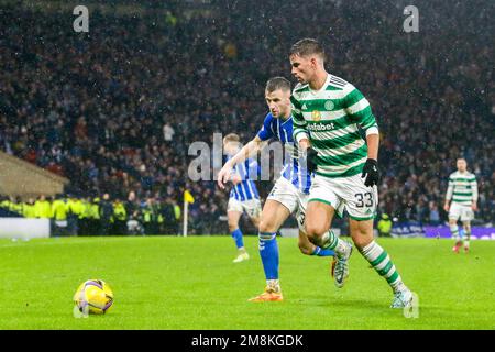 Glasgow, Royaume-Uni. 14th janvier 2023. La demi-finale de la coupe Viaplay entre le Celtic et Kilmarnock a été jouée à Hampden Park, Glasgow, Écosse, Royaume-Uni. Le gagnant de cette demi-finale joue contre le gagnant entre Rangers et Aberdeen. Crédit : Findlay/Alay Live News Banque D'Images