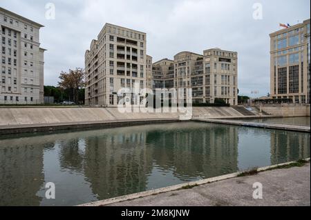 Montpellier, Occitanie, France, 12 28 2022 - quartier d'affaires et mairie de la région Banque D'Images