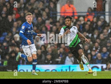 Plymouth Argyle avance Niall Ennis (11) pendant le match de la Sky Bet League 1 Ipswich Town vs Plymouth Argyle à Portman Road, Ipswich, Royaume-Uni, 14th janvier 2023 (photo de Stanley Kasala/News Images) Banque D'Images