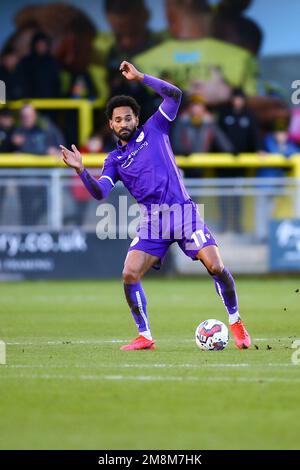 Stade Envirovent, Harrogate, Angleterre - 14th janvier 2023 Jordan Roberts (11) de Stevenage - pendant le jeu Harrogate Town v Stevenage, EFL League 2, 2022/23, au stade Envirovent, Harrogate, Angleterre - 14th janvier 2023 crédit: Arthur Haigh/WhiteRosePhotos/Alay Live News Banque D'Images