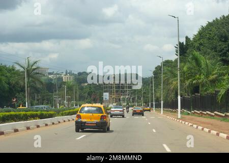 Vue depuis Yaoundé, Cameroun Banque D'Images