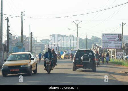 Vue depuis Yaoundé, Cameroun Banque D'Images