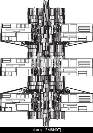 Résumé Urban City Buildings Cube Boxes Prism Vector Illustration de Vecteur