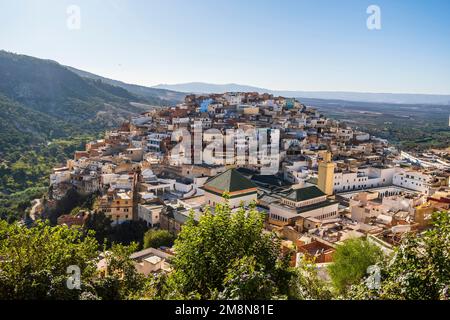 Incroyable centre-ville de Moulay Idriss, Maroc, quartier de Meknes Banque D'Images