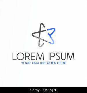 simple étoile unique avec ligne de coupe image graphique icône logo design abstrait concept vecteur stock. utilisé comme symbole lié au gagnant ou à la création Illustration de Vecteur