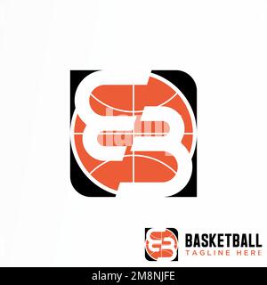 Lettre BB ou 33 police dans flip et basket-ball image graphique icône logo design abstrait concept vecteur identité liée à l'initiale ou au sport Illustration de Vecteur