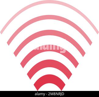 Signal rouge ou icône Wi-Fi. Onde sonique ou onde. Vecteur modifiable. Illustration de Vecteur