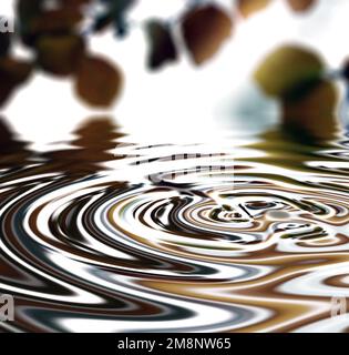 Vagues, ondulation et nature avec motif goutte d'eau avec maquette pour 3D, numérique ou texture. Environnement, design et futuriste avec liquide en arrière-plan Banque D'Images