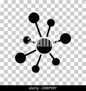 Hub réseau plat icône, connecter structure vecteur symbole fond isolé, système de technologie . Illustration de Vecteur
