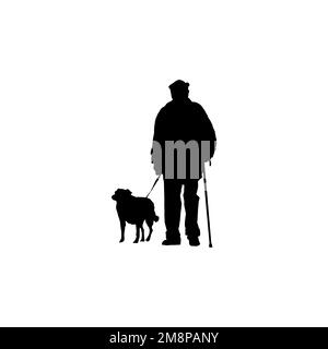 Icône chien guide. Symbole d'arrière-plan de l'affiche du projet de chien-guide de style simple. Élément de conception du logo de la marque chien guide. Impression du t-shirt du chien-guide. Illustration de Vecteur